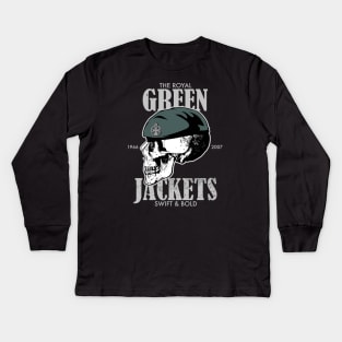 Royal Green Jackets (distressed) Kids Long Sleeve T-Shirt